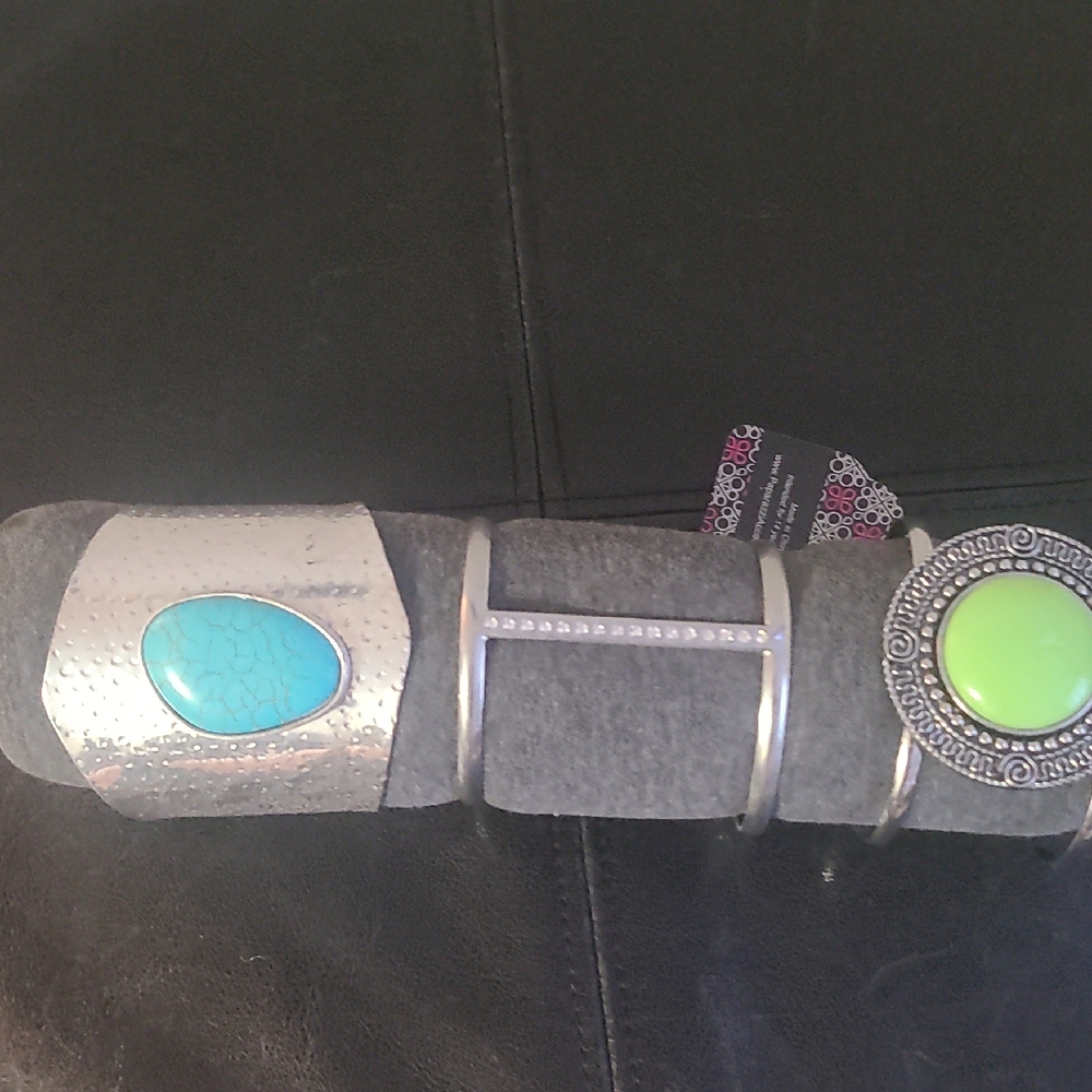 Paparazzi Silver and Turquoise Bracelet Set